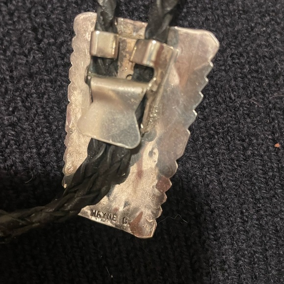 Wayne Chaeta turquoise and coral western bolo tie - Picture 3 of 5